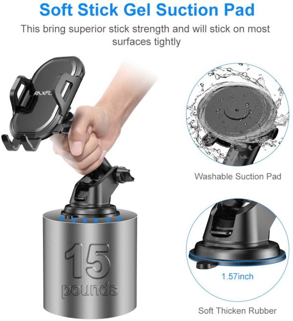 RAXFLY Cell Phone Holder Car Dashboard Windshield Air Vent??3in1 Car Phone Mount 360??Rotation Ultra-Strong Suction Pad Universal Car Phone Holders Mount Compatible with iPhone 12 11 8 7 Samsung - Image 4