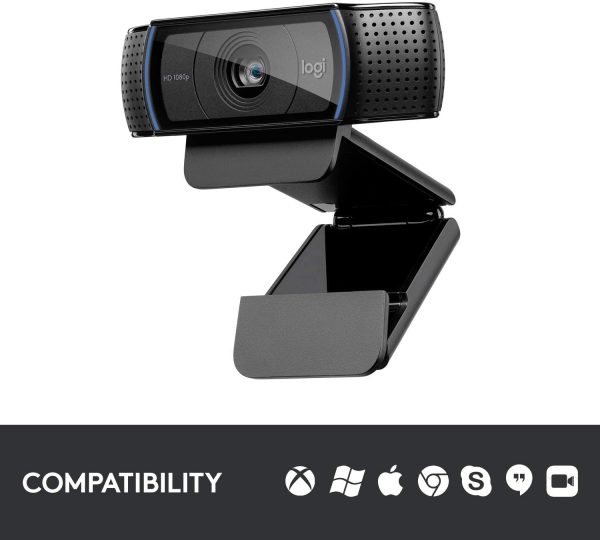 C920x HD Pro Webcam, Full HD 1080p/30fps Video Calling, Clear Stereo Audio, HD Light Correction, Works with Skype, Zoom, FaceTime, Hangouts, PC/Mac/Laptop/MacBook/Tablet - Black - Image 6