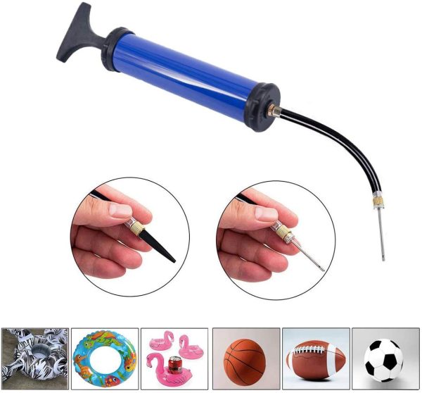 TONUNI Portable Air Pump,Ball Pump Inflator Kit with Needle,zzle, Extension Hose for Soccer Basketball Football Volleyball Water Polo Rugby Exercise Sports Ball Balloon Swim Inflatables(Blue) - Image 4