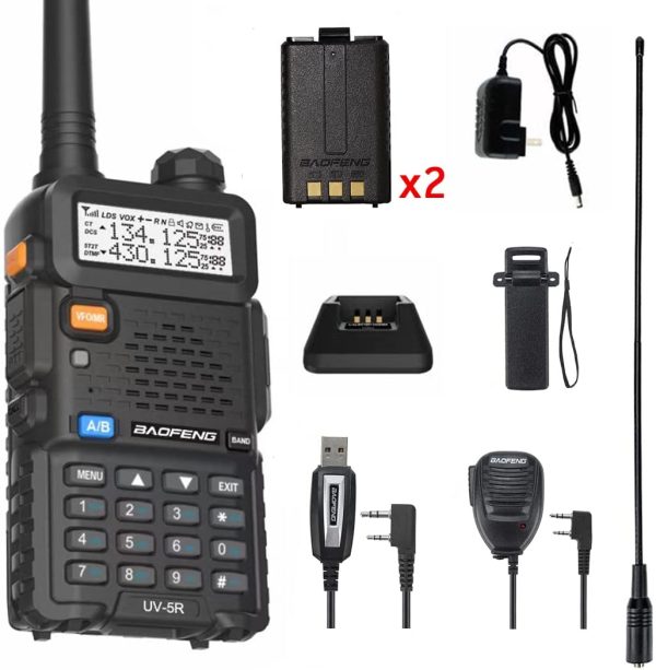 UV-5R 8W Long Range Handheld Ham Radio More 1800mAh Battery,Speaker MIC,High gain Antenna,and USB Programming Cable - Image 2