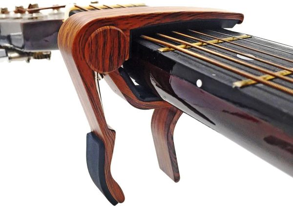 WINGO Guitar Capo for 6-String Acoustic Electric Guitars,Bass,Ukulele -Rosewood Free 5 Picks