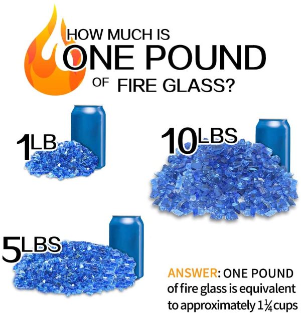 Stanbroil 10-Pound Fire Glass - 1/2 inch Reflective Tempered Fire Glass for Fireplace Fire Pit, Cobalt Blue Reflective - Image 3