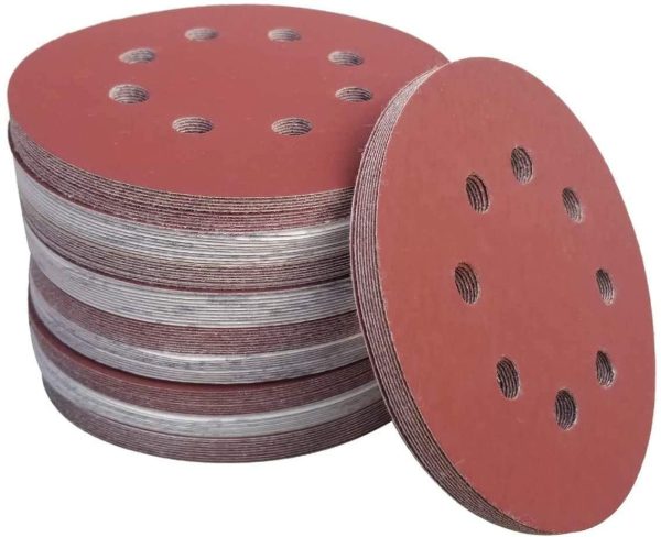 5 Inch 8 Hole Hook and Loop Sanding Discs Round Sandpaper - 100PCS 60 80 120 180 240 Grit Assorted for Orbital Sander - Image 6