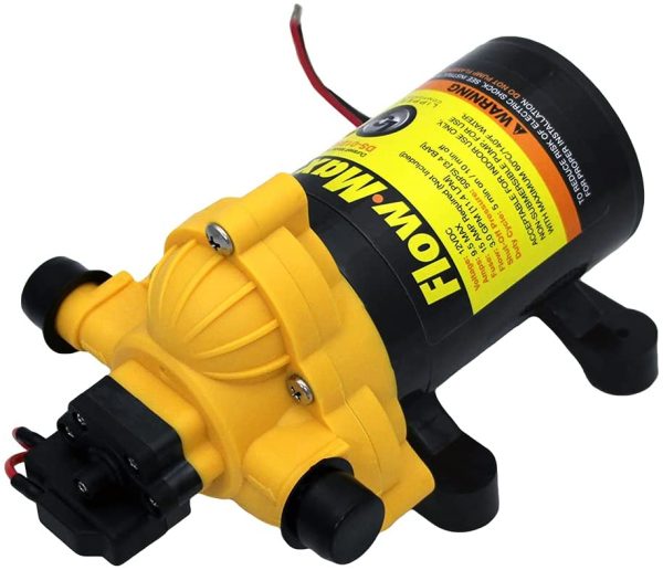 Max-Flow Flow Max DS-01230-D2 12V 3.3 GPM Water Pump, Yellow and Black, 689052 - Image 6