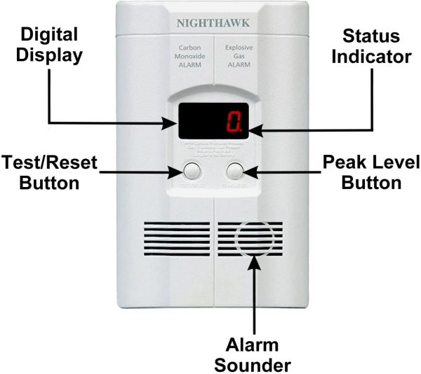 KN-COEG-3 Nighthawk Plug-in Carbon Monoxide and Explosive Gas Alarm with Battery Backup