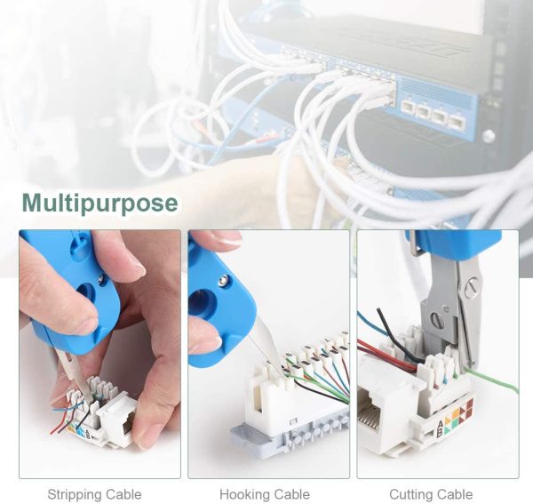 YISSVIC Network Cable Tester 13 in 1 Network Repair Kit with 10Pcs RJ45 Connectors and 2M Network Cable - Image 3