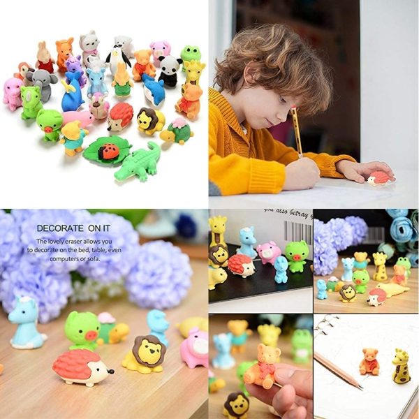 UBANTE Japanese Animal Erasers Bulk Kids Pencil Erasers Puzzle Erasers Mini Novelty Erasers for Classroom Rewards, Party Favors, Games Prizes, Carnivals Gift and School Supplies -  Pack - Image 6