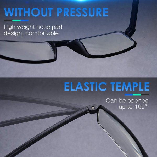 LUFF 4 Pcs Of Reading Glasses Flexible Temples, Anti-Blue Light And Ultra-Light Reading Glasses For Unisex - Image 3