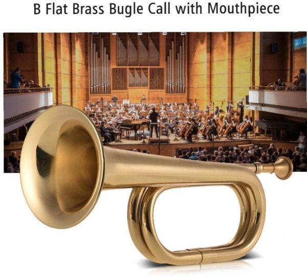 B Flat Bugle Call Trumpet Cavalry Scout Musical Instrument Brass Horn for School Band - Image 2