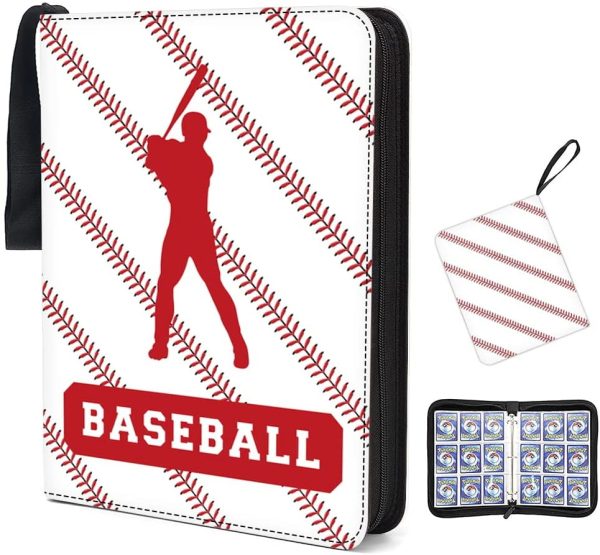 Baseball Card Binder for Baseball Trading Cards, FOME 9 Pockets PU Leather Card Binder Holder with Removable 50 Sheets Holds up to 900 Cards Fit for Baseball Football Cards Pokemo YuGiOh Cards - Image 3