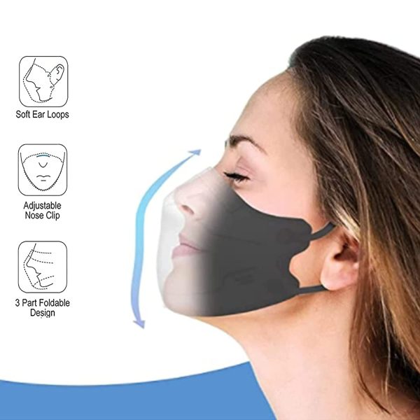 50 PCS Fish Face_Masks Disposable,4 Ply 3D Type Disposable Face_Mask for Adult (Black) - Image 3