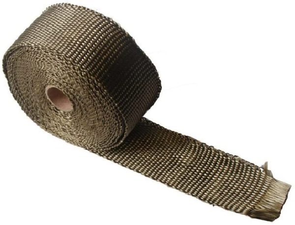 2" x 25' Titanium Exhaust Header Wrap for Motorcycle Exhaust Tape with Stainless Ties - Image 3