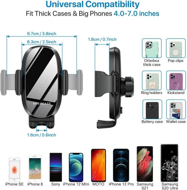 Miracase Cup Phone Holder for Car, Upgraded Adjustable Long Neck Universal Hands Free Car Cup Holder Phone Mount Cradle Compatible with iPhone, Samsung, Google and All Cell Phones