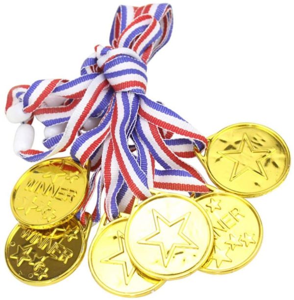 STOBOK Kids Gold Award Medal Plastic Winner Medals for Sports Competitions Matches Party Favors,24 Pieces - Image 5