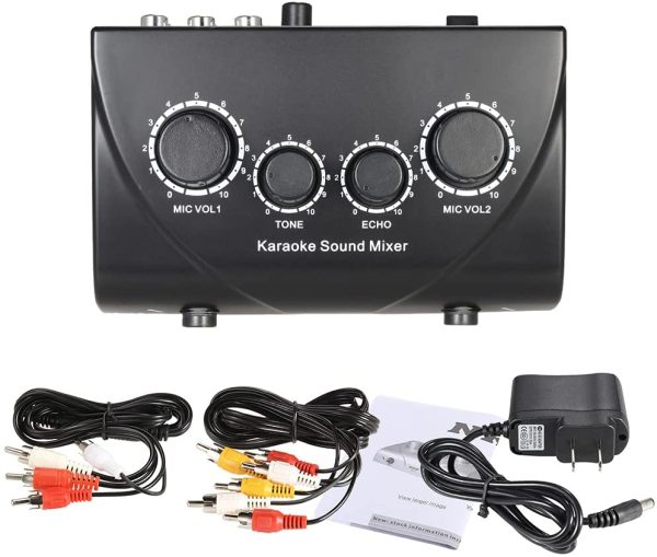 Karaoke Sound Mixer Dual Mic Inputs with Cable - Image 9