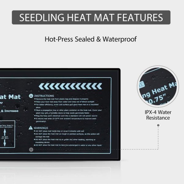 VIVOHOME Waterproof Seedling Heat Mat for Seed Propagation and Increase Germination Success (10 Inch x 20.75 Inch) - Image 2