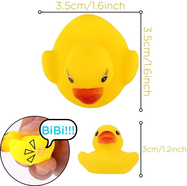 SAVITA 50pcs Rubber Ducky Bath Toy for Kids, Float and Squeak Mini Small Yellow Ducks Bathtub Toys for Shower/Birthday/Party Supplies??3.5??3.5??3cm/1.4??1.4??1.2inch?? - Image 5