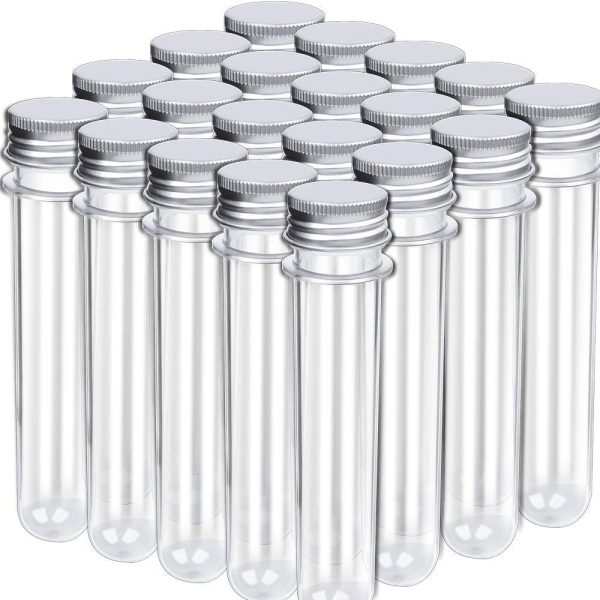 ZHIHU 20 Pack Science Party Test Tubes 25x140mm,Clear Plastic Test Tubes Gumball Candy Tubes, Bath Salt Vials Christmas Birthday Gifts (40 ml) - Image 3