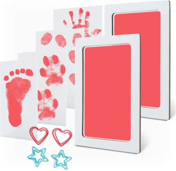 Baby Handprint and Footprint Ink Kits Pads 2 Pack Medium Size Pet Paw Print Ink Kits for Babies and Pets - Image 6