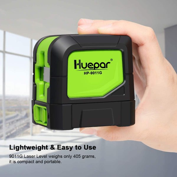 Cross Line Laser - DIY Self-Leveling Green Beam Horizontal and Vertical Line Laser Level with 100 Ft Visibility, Bright Laser Lines with 360?? Magnetic Pivoting Base -M-9011G - Image 8