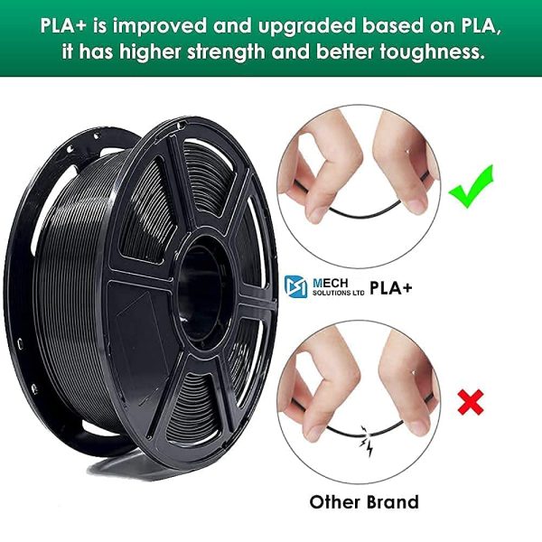 Local Canadian Seller - Mech Solutions - FLASHFORGE PLA+PLA +/PLA Pro 3D Filament 1.75mm +/-0.03mm, 1kg (2.2LBS)/Spool, Tangle-Free, Beginner Friendly, Extra resealable vacuumed Bag (Black) - Image 8