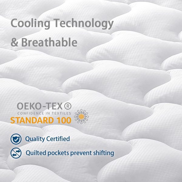 viewstar Cooling Mattress Pad Twin XL Size,Extra Thick Mattress Topper Cover, Pillow Top Mattress Cover with Down Alternative Fill,6-21" Deep Pocket for Twin XL Size Bed Soft and Breathable,39 x 80 inches - Image 3