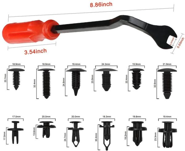 270 Pcs Car Retainer Clip Kit with Plastic Fastener Remover - 12 Most Popular Sizes - Door Trim Panel Clips - Auto Push Retainer Set for BMW Benz Toyota Honda Nissan Subaru Audi Mazda - Image 8