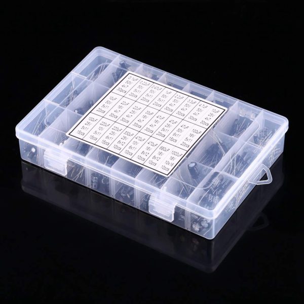 540pcs 24 Values Commonly Used Aluminum Electrolytic Capacitors Assortment Kit 10V-50V 0.1uF to 1000uF with Storage Box - Image 9