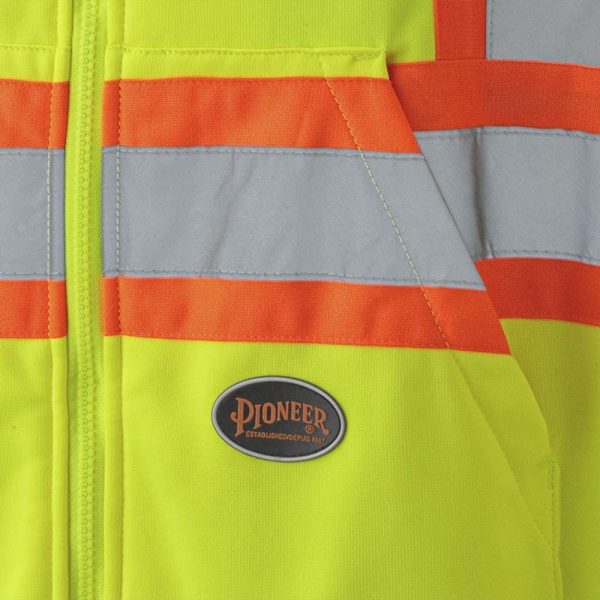 Pioneer V1060560-XS High Visibility Safety Hoodie, Micro Fleece, Yellow-Green, XS - Image 2