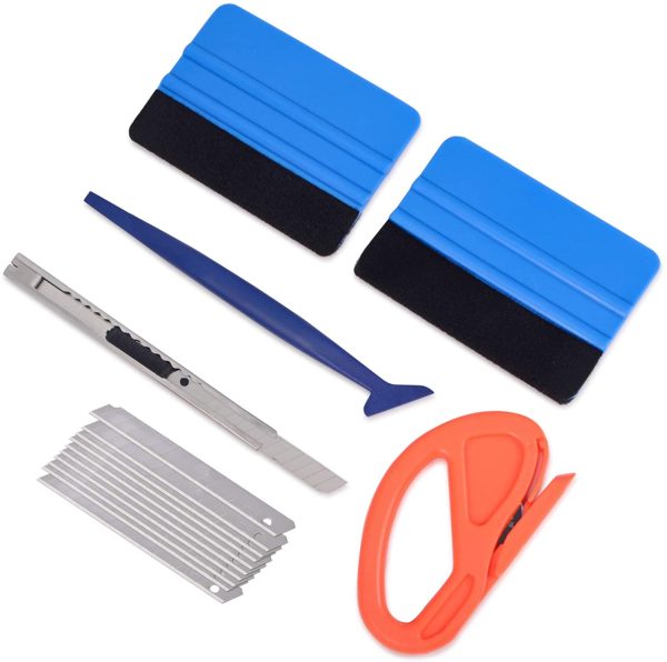 Vehicle Vinyl Wrap Window Tint Film Tool Kit Include 4 Inch Felt Squeegee, Retractable 9mm Utility Knife and Snap-off Blades, Zippy Vinyl Cutter and Mini Soft Go Corner Squeegee for Car Wrapping - Image 8