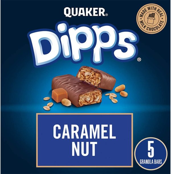 QUAKER Dipps Caramel Nut Granola Bars (5 Bars x 31 g), 156 g (Pack of 12) - Image 2