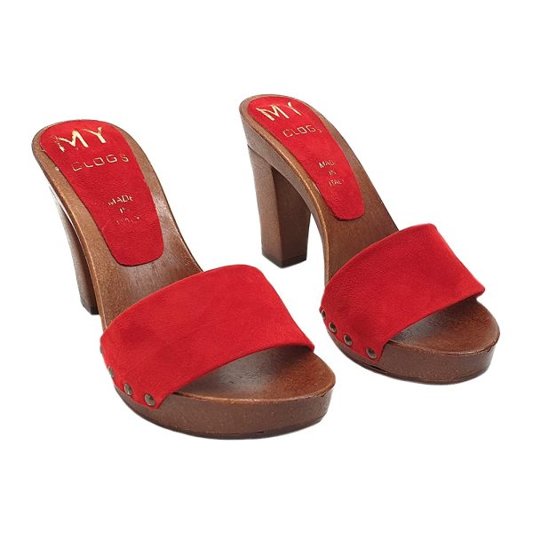 Red clogs in suede Heel 10 - MY810 CAM ROSSO (4 US, ROSSO) - Image 5