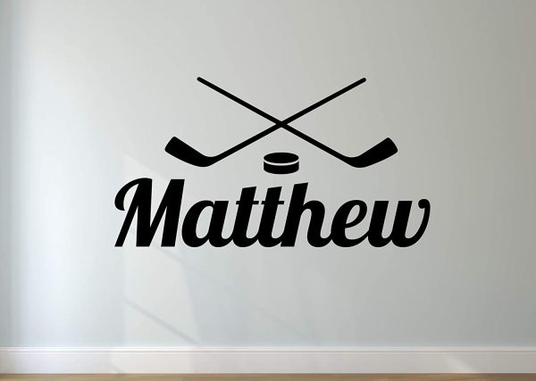 Personalized Hockey Stick Decal - Choose your NAME Custom Player Vinyl Decal Sticker Decor Kids Bedroom