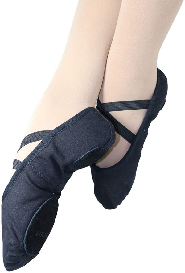 Danzcue Adult Split Sole Canvas Ballet Slipper - Image 3