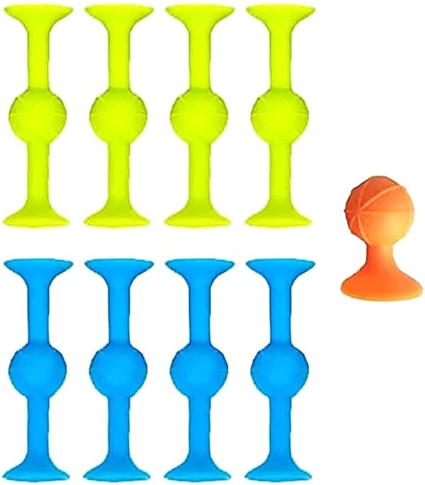 9 Pcs Pop Sucker Toys, Silicone Target Marker and Darts Funny Toy Set, Toys Game Outdoor Competitive Games,Silicone Set,Release Stress Family Interactive for Glass,Metal,Plastic Multiple Surfaces (1.4''/2.9'')