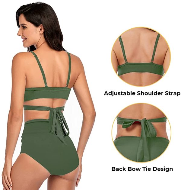 Summer Mae Women Criss Cross High Waisted Swimsuit Wrap Top Bandage Bikini Push Up Two-Piece Bathing Suits - Image 3