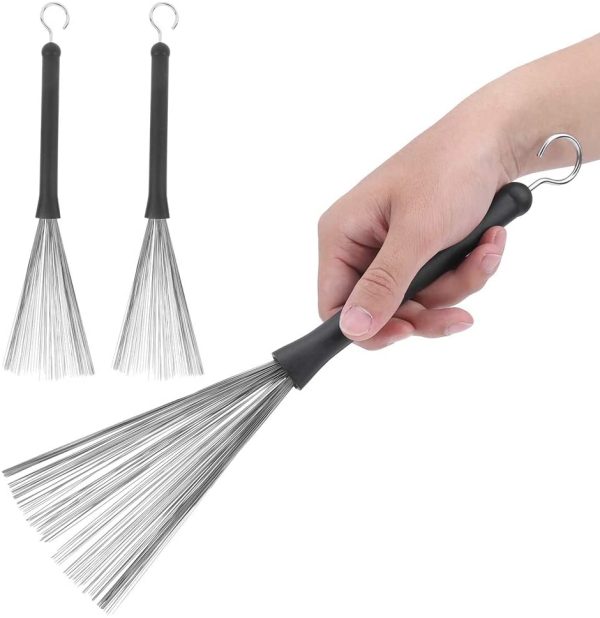 1 Pair Retractable Drum Wire Brushes Drum Stick Brushes for Jazz Folk Rock Band - Image 9