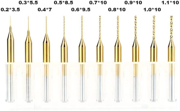 10PCS Cobalt PCB Drill Bits 1/8 Shank Micro Twist Mini Drill Bits For Print Circuit Board with 0.2-1.1mm Cut Diameter - Image 2