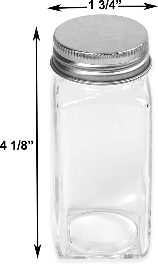 SimpleHouseware Spice Jars 4 Ounce Square Bottles w/labels, 24-Pack - Image 4