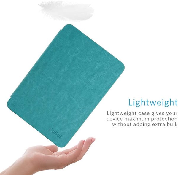 CoBak Kindle Paperwhite Case - All New PU Leather Smart Cover with Auto Sleep Wake Feature for Kindle Paperwhite 10th Generation 2018 Released, Sky Blue - Image 4