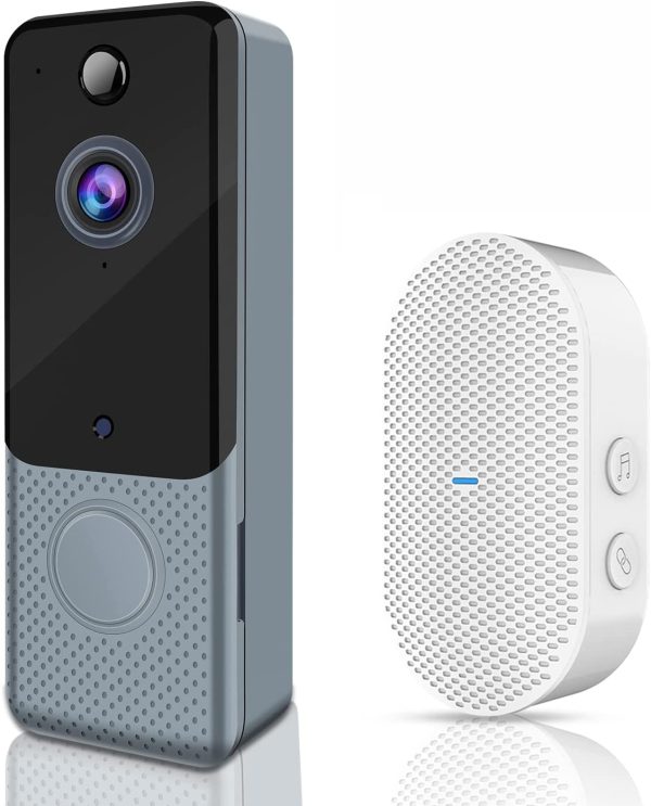 ??Free Cloud Storage?? Wireless Video Doorbell Camera 1080P WiFi Door Bell with Chime, PIR Motion Detection, Two-Way Audio, IR Night Vision, 166??Wide Angle, IP65 Waterproof, Rechargeable Batteries