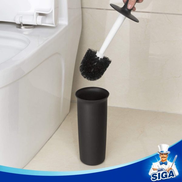 MR.SIGA Toilet Bowl Brush and Holder for Bathroom, Black, 1 Pack - Image 9