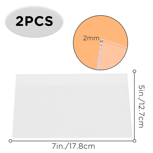 SAVITA 2 Pcs 5x7 Inch/12.7x17.8 cm Clear Acrylic Plexiglass perspex Sheet 0.08 Inch/2 mm Thick Transparent Acrylic Board with Protective Paper for Photo Frame Replacement, DIY Display Project, Craft - Image 3