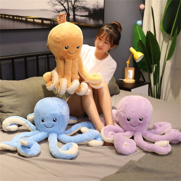 ZMUP Plush Cute Octopus Dolls Soft Stuffed Marine Animal for Boys Girls Birthday Presents (16 inch, Blue) - Image 4