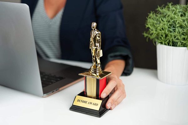 The Office Dundie Award Replica Trophy | Host Your Own The Office Dundies Awards Ceremony | Includes 6 Interchangeable Title Plates | Measures 8 Inches Tall - Image 2