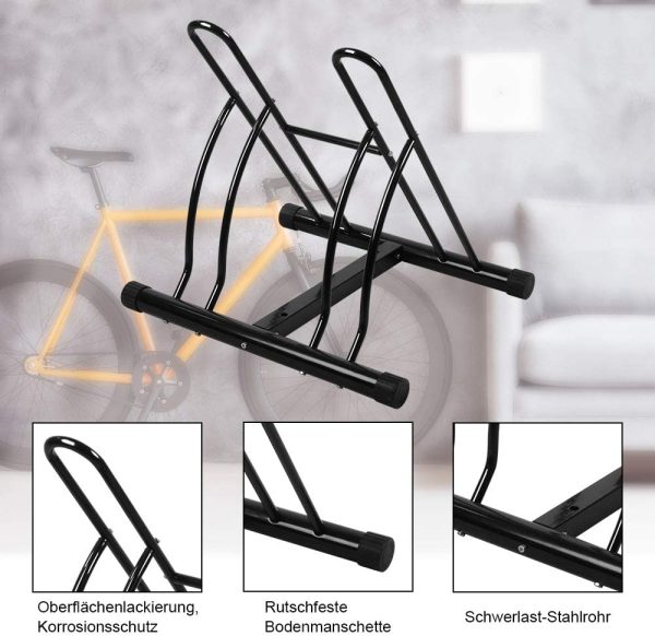 OneTwoFit OT082 Bicycle Stand for 2 Bikes 2 Bike Floor Stand for Bikes Bicycle Bicycle Stand Storage Pack Stand for Indoor and Outdoor Use - Image 4