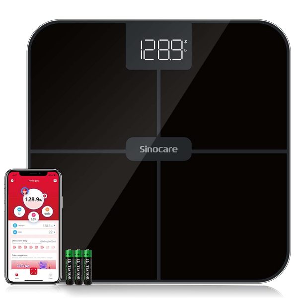 sinocare Digital Bathroom Scale Body Weight Scale,High Precision Sensors Bluetooth Health Analyzer with Smart App (Black) - Image 9