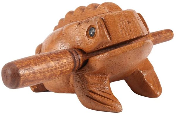 Wood Frog Guiro Rasp Thailand Hand Carved Wooden Frog Guiro Rasp Croaking Sound Toy Musical Instrument Tone Block Natural Finish Five sizes(#1) - Image 7