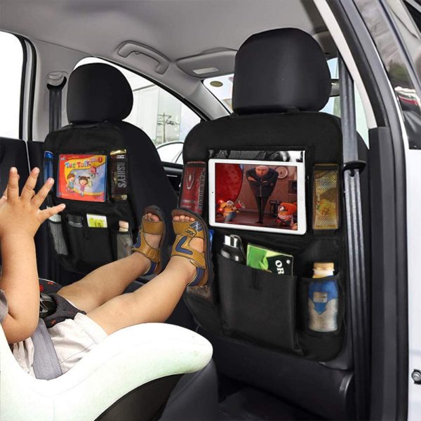 2Pack Car Back Seat Organizer,Washable Multi Purpose Kick Mats Car Seat Back Protector,Multi-Pocket Storage for Toy/Bottles/Umbrella/10" iPad - Image 6