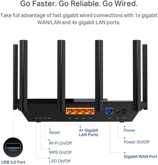 AX5400 WiFi 6 Router (Archer AX73)- Dual Band Gigabit Wireless Internet Router, High-Speed ax Router for Streaming, Long Range Coverage - Image 4